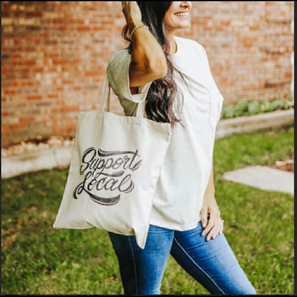 Last One! NWT Support Local Market Tote Bag - Picture 2 of 2